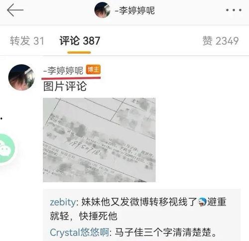马子佳小号爆料微博视频,幕后真相大曝光